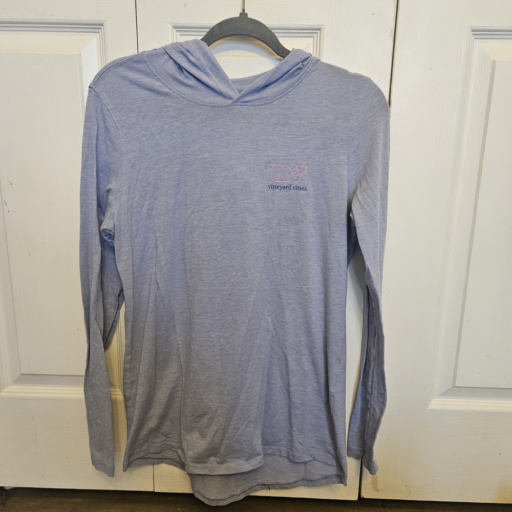Vineyard Vines Light Blue Whale Logo Hoodie
